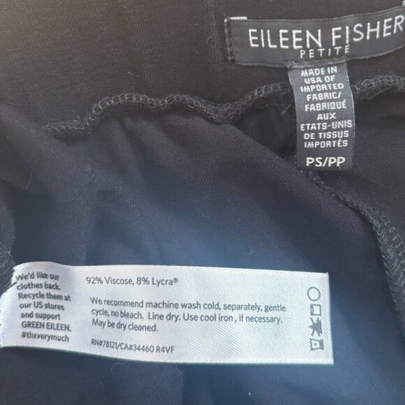 Eileen Fisher Petite Womens Sz PS Black Pull On SOFT Stretch Pants w/ Pockets - Picture 3 of 3
